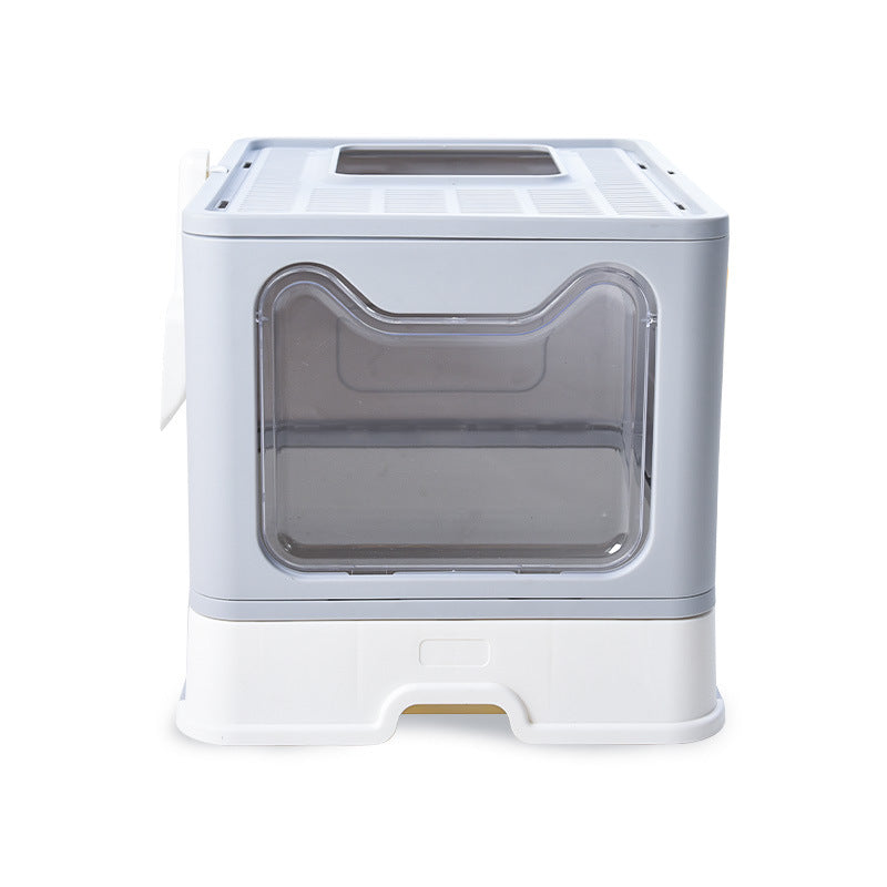 Enclosed Top-Entry Cat Litter Box With Pull-Out Drawer