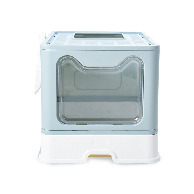 Enclosed Top-Entry Cat Litter Box With Pull-Out Drawer