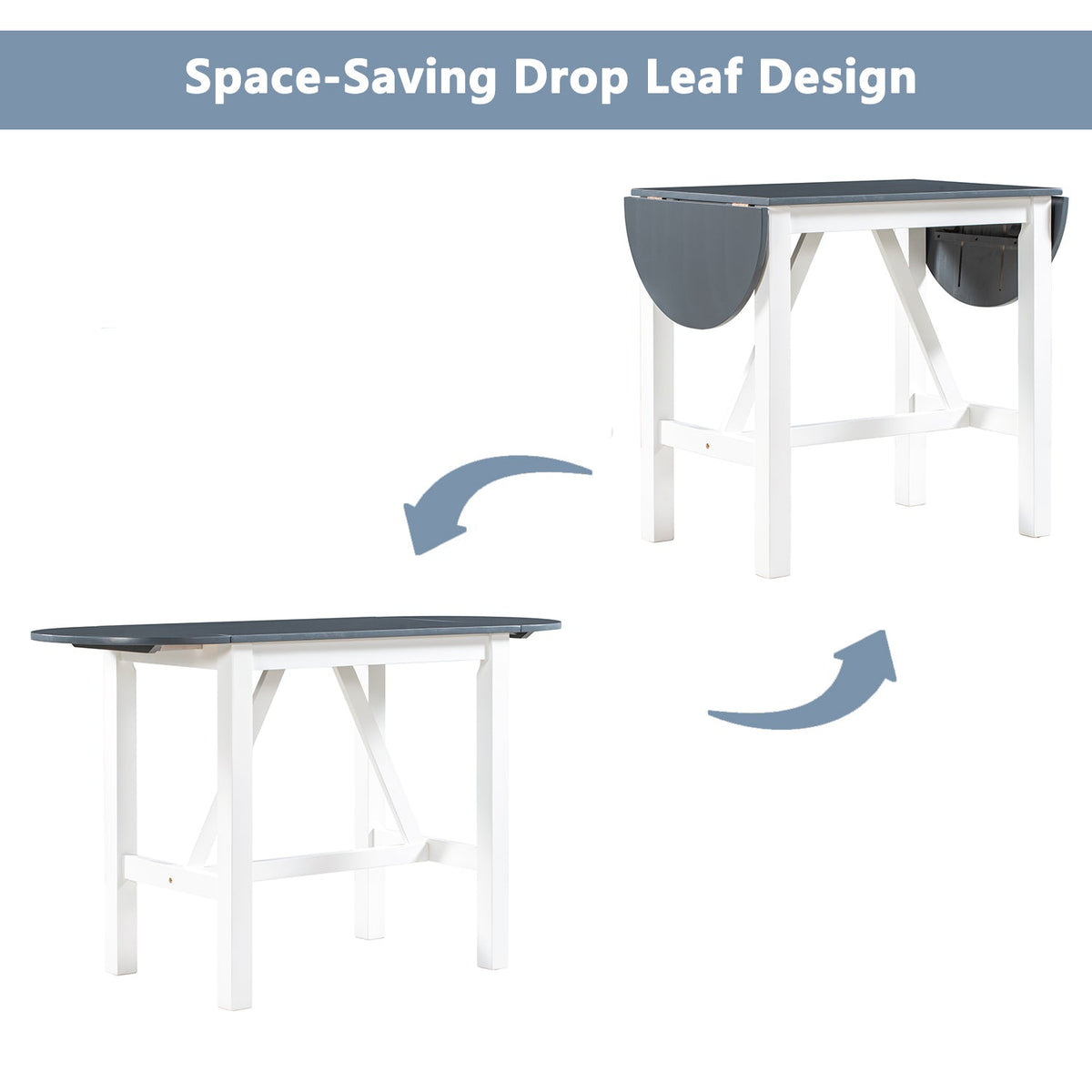Counter Height Drop Leaf Dining Table Set for Small Spaces