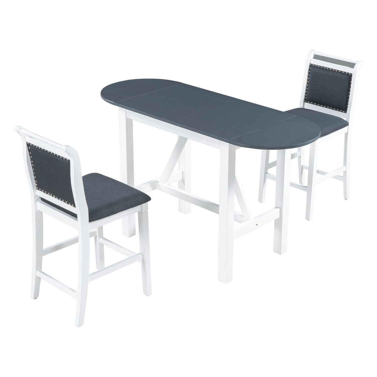 Counter Height Drop Leaf Dining Table Set for Small Spaces