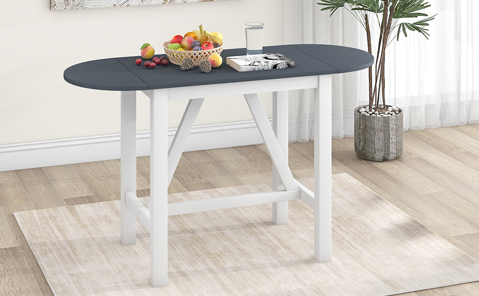 Counter Height Drop Leaf Dining Table Set for Small Spaces