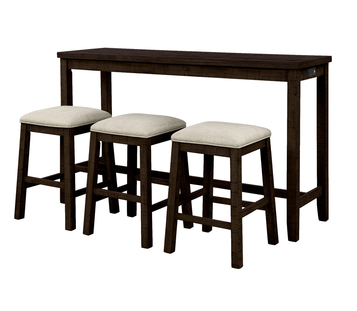 Counter Height Dining Set with Built-In Charging Outlets