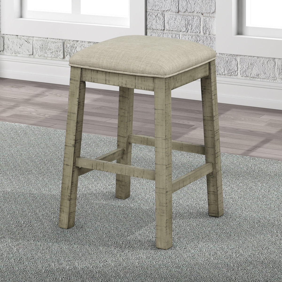 Counter Height Table Set with Power Outlet, Rustic Gray