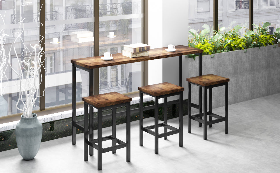 Counter Height Dining Set with 3 Stools for Small Spaces