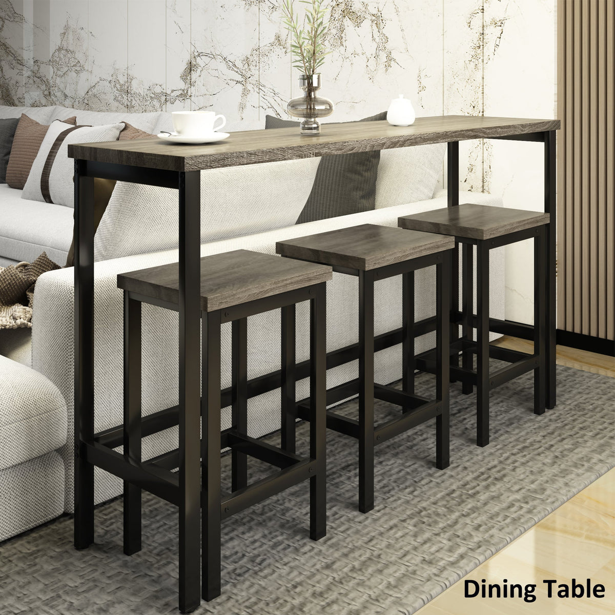 Counter Height Dining Set with 3 Stools for Small Spaces