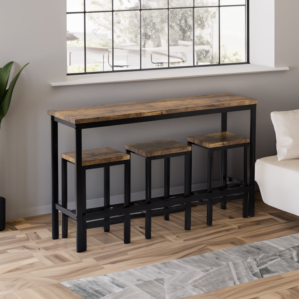 Counter Height Dining Set with 3 Stools for Small Spaces