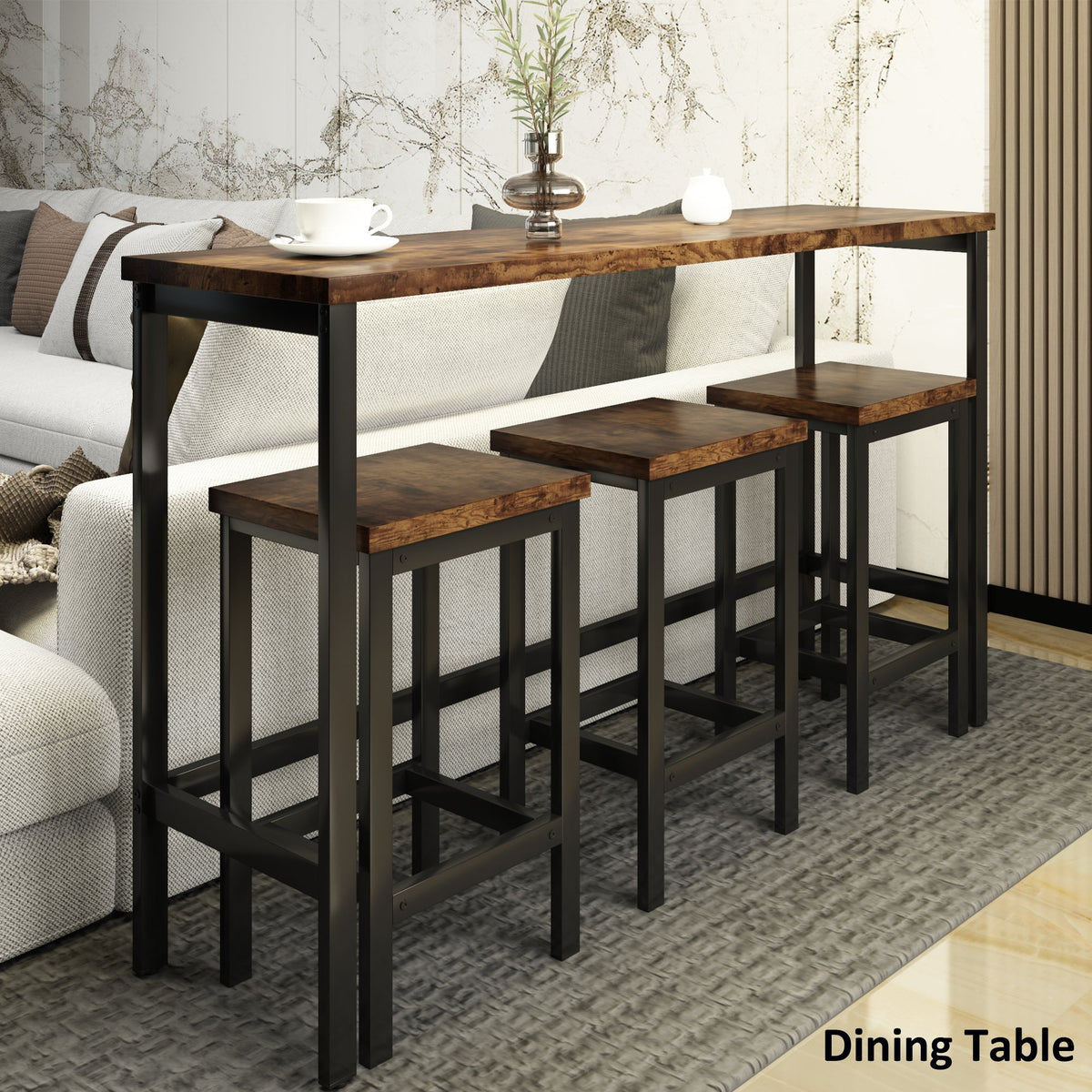 Counter Height Dining Set with 3 Stools for Small Spaces