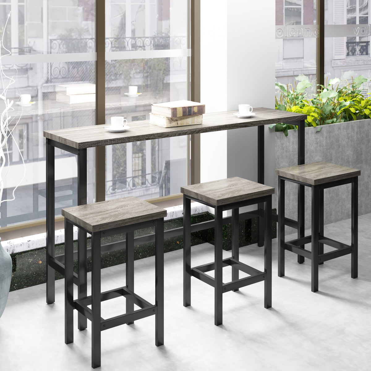 Counter Height Dining Set with 3 Stools for Small Spaces