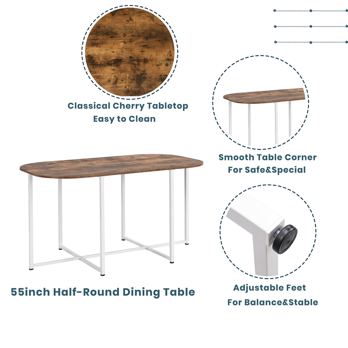 Compact 7-Piece Dining Table Set for 6 Small Spaces