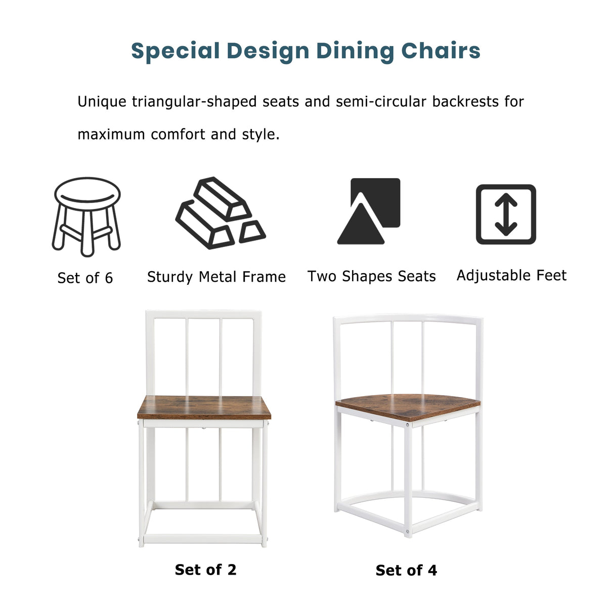 Compact 7-Piece Dining Table Set for 6 Small Spaces