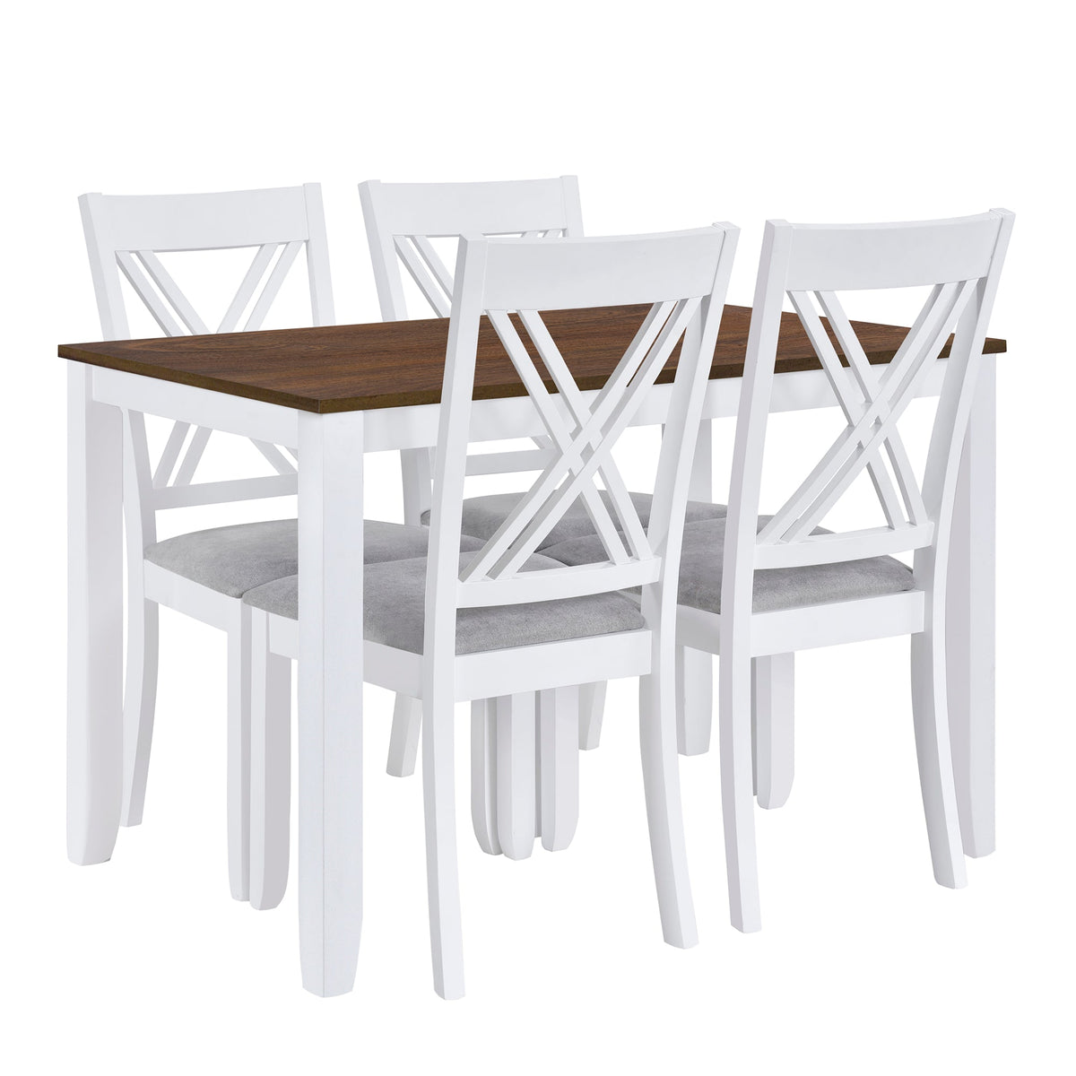 5-Piece Farmhouse Dining Table Set for Small Spaces