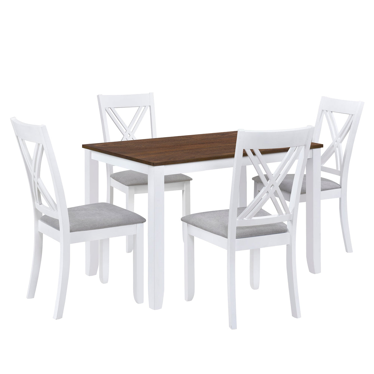 5-Piece Farmhouse Dining Table Set for Small Spaces