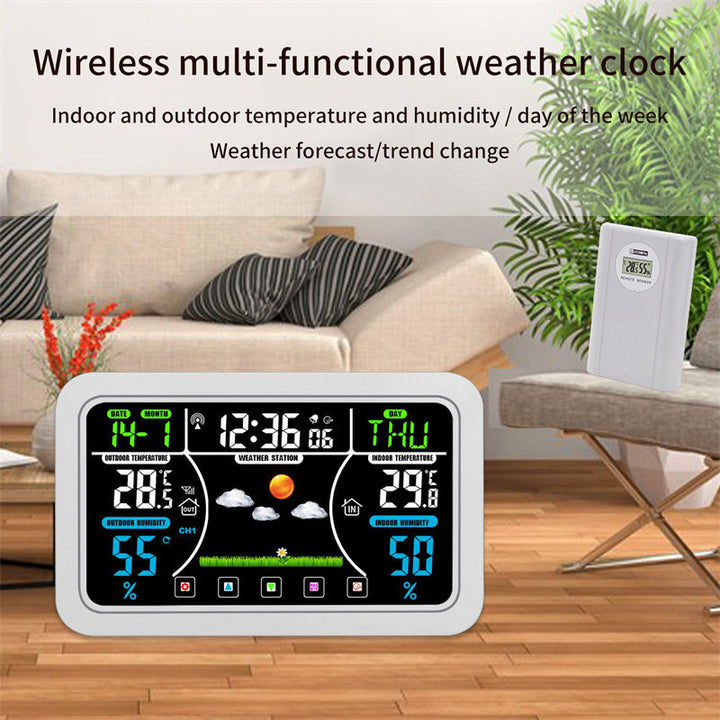 Wireless Weather Station Clock With Vivid Color Screen