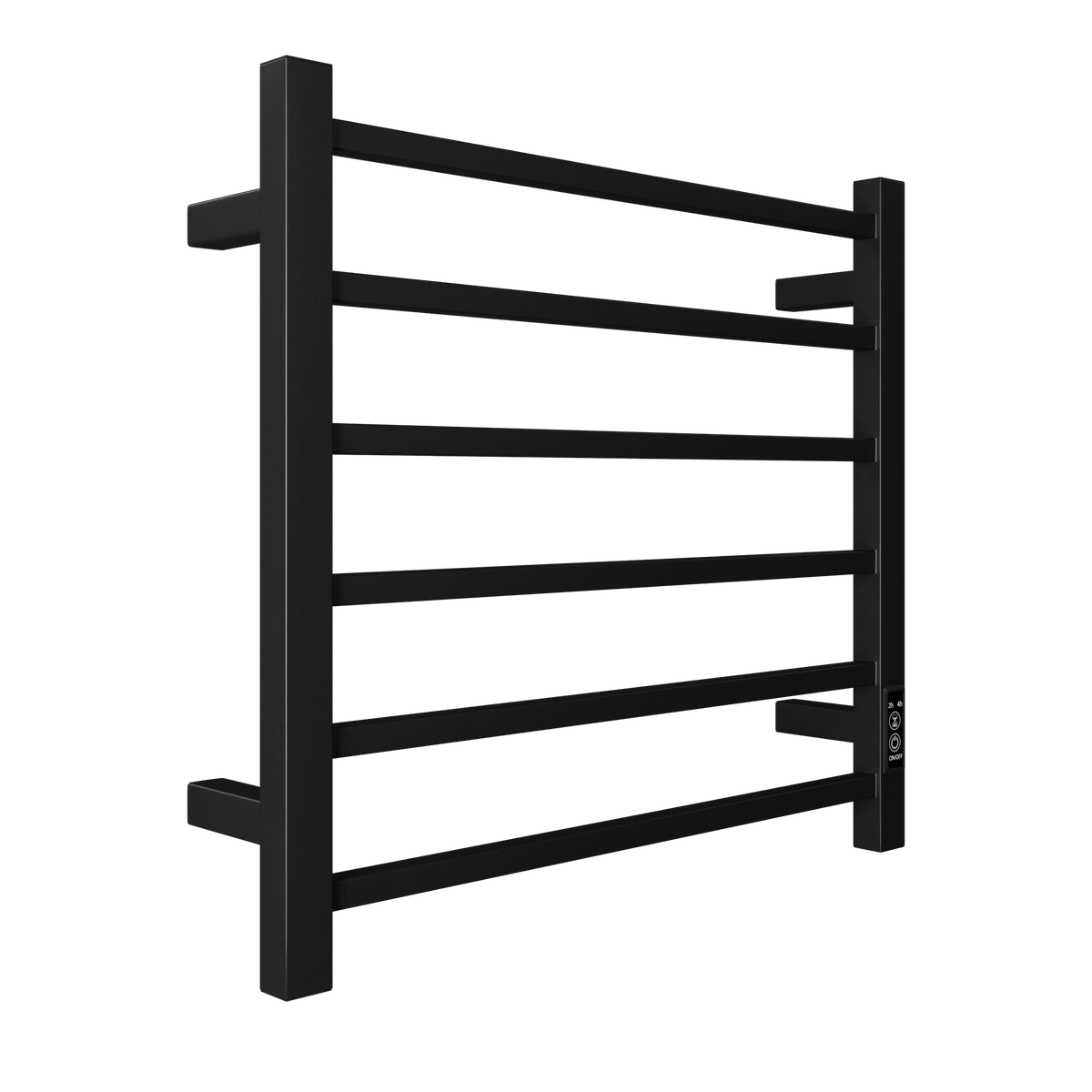 Electric Towel Warmer with Timer, Matte Black 6-Bar