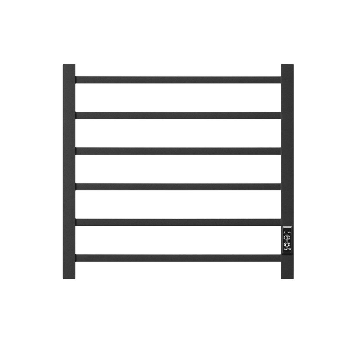 Electric Towel Warmer with Timer, Matte Black 6-Bar
