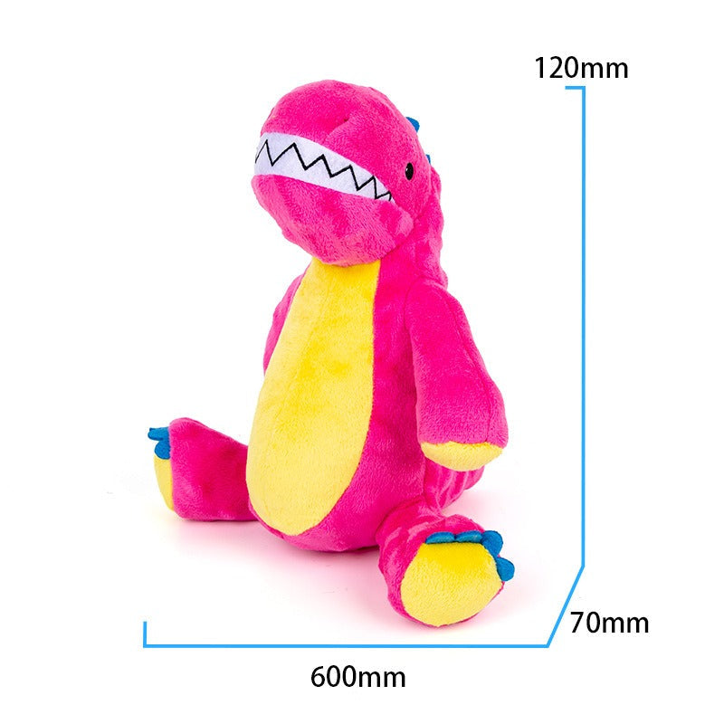 Interactive Dog Toy: Squeaky Dinosaur for Dental Play
