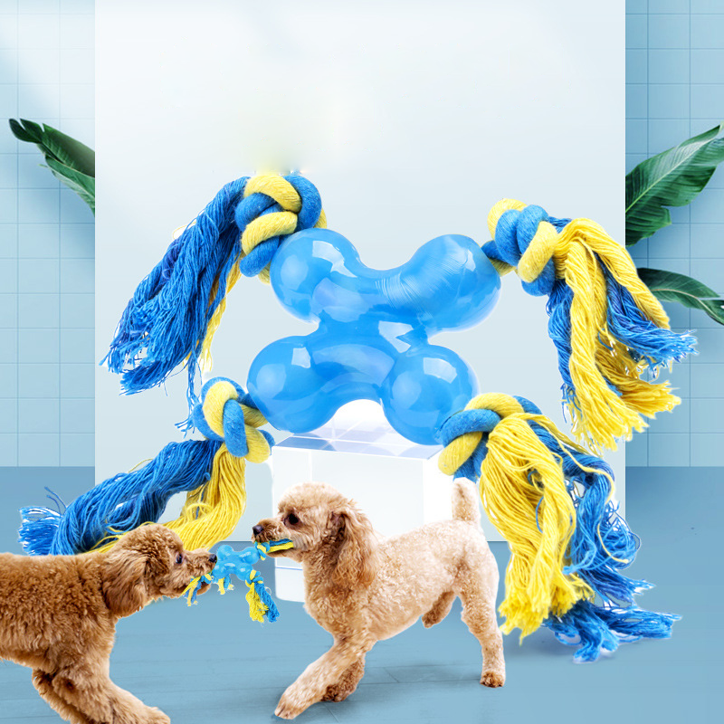 Interactive Dog Rope Toy for Tug, Fetch & Dental Play