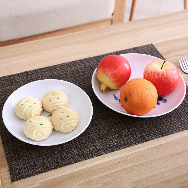 Traditional Dinner Plates Set with Wheat & Blue Decor