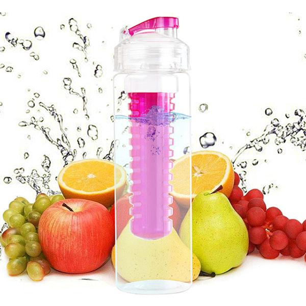 Fruit Infuser Water Bottle 700ml Flip Lid for Flavored Water
