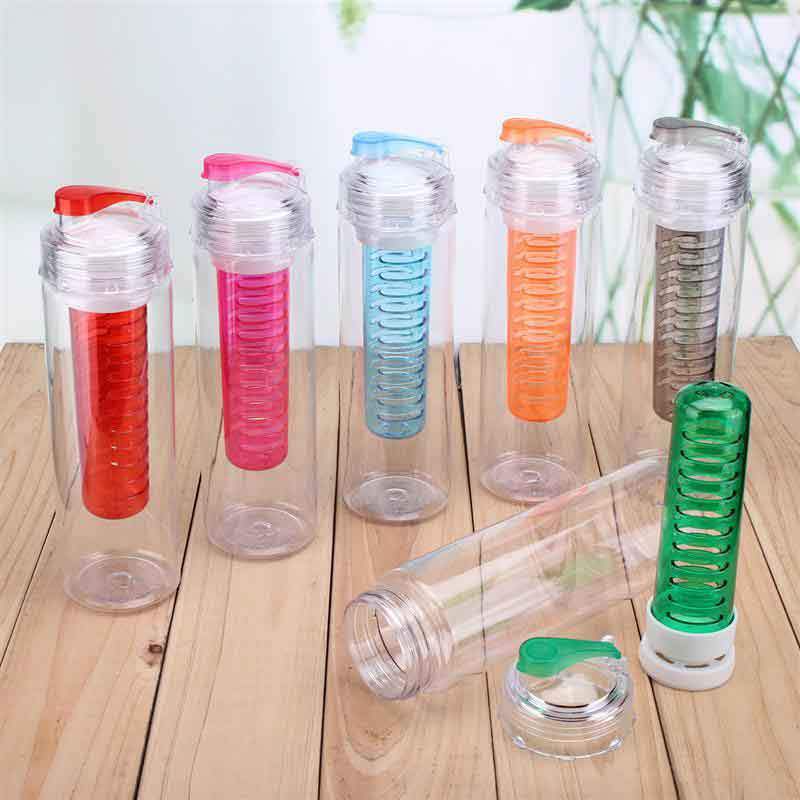Fruit Infuser Water Bottle 700ml Flip Lid for Flavored Water