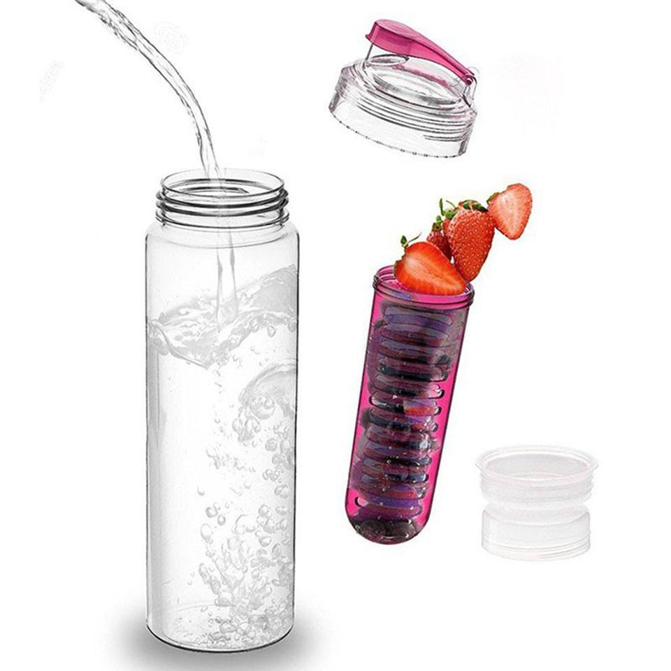 Fruit Infuser Water Bottle 700ml Flip Lid for Flavored Water