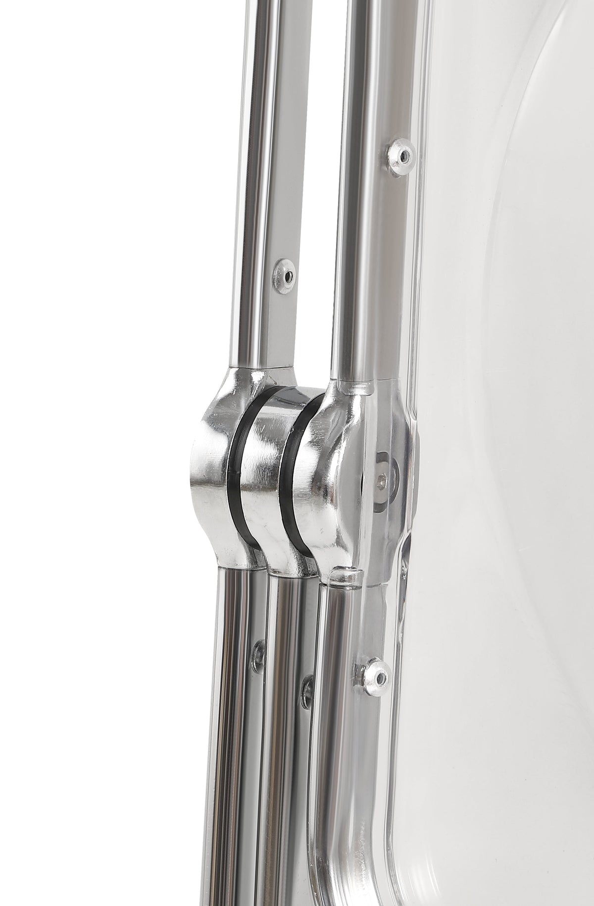 Clear Stackable Modern Folding Chair with Chrome Frame