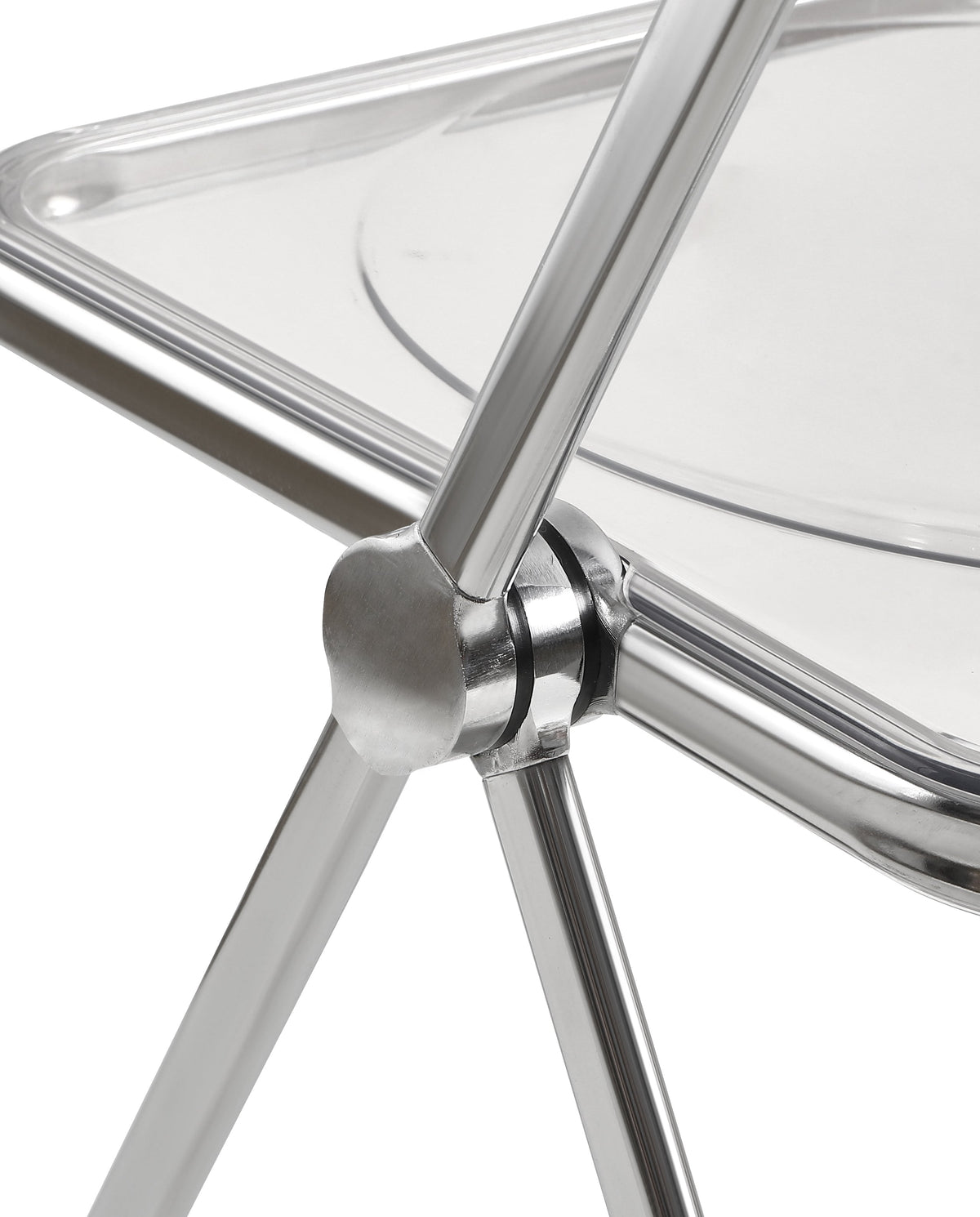 Clear Stackable Modern Folding Chair with Chrome Frame