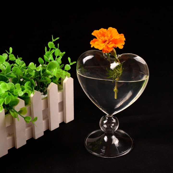 Heart-Shaped Glass Vase for Romantic Home Centerpieces