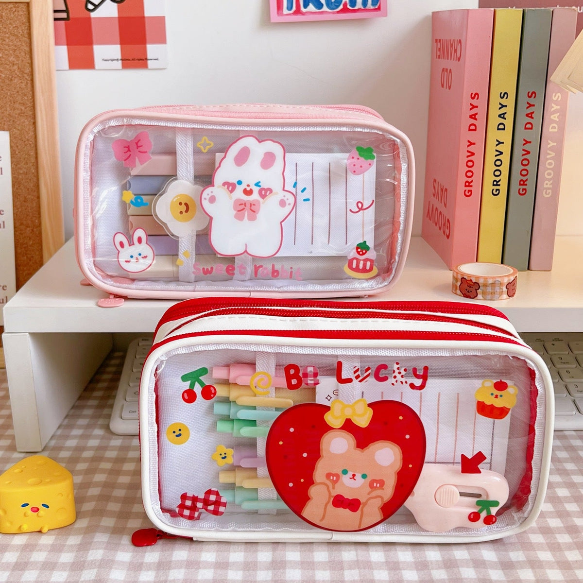 Transparent Pencil Bag with Large Capacity for School