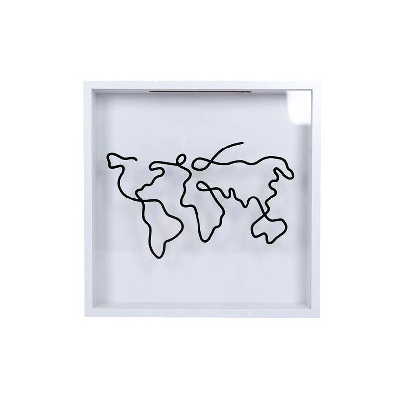 Shadow Box World Map Frame for Displaying Memories