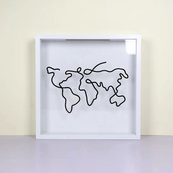 Shadow Box World Map Frame for Displaying Memories