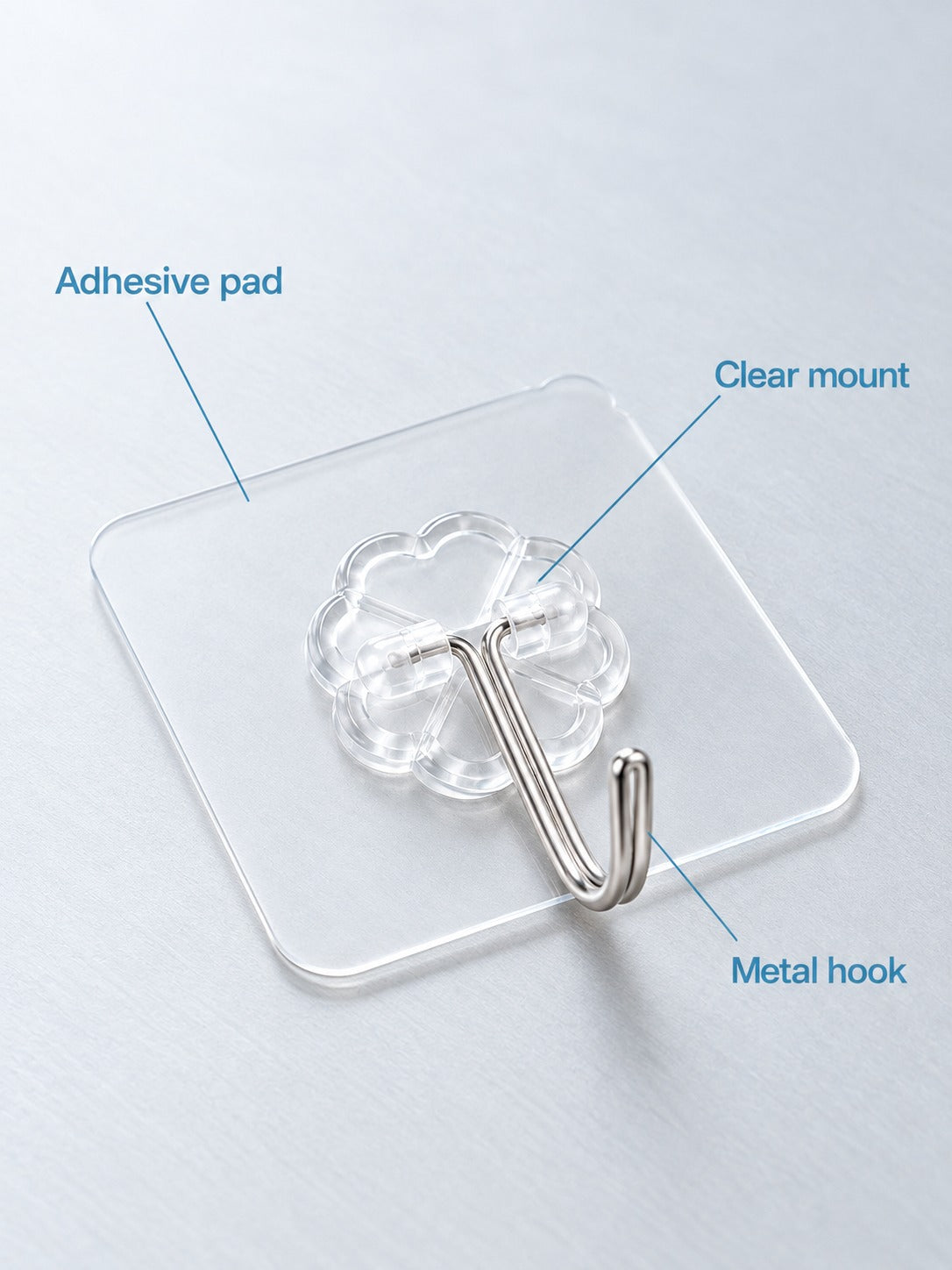 Transparent Sticky Wall Hooks: Drill-Free, No Wall Marks