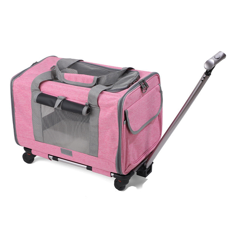 Wheeled Pet Carrier for Cats & Small Dogs, Breathable