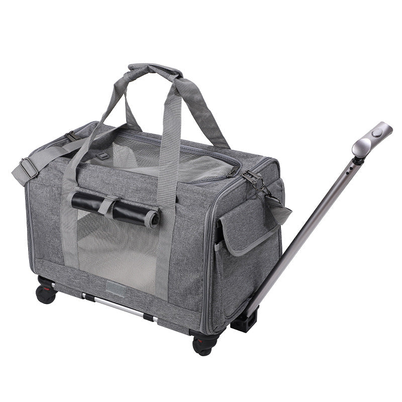 Wheeled Pet Carrier for Cats & Small Dogs, Breathable