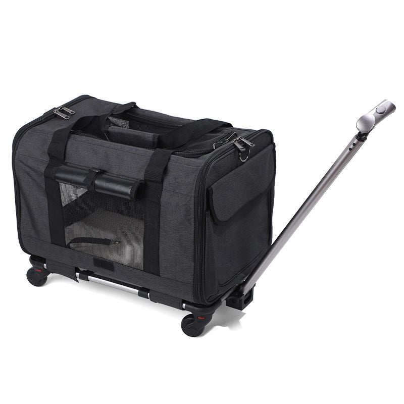 Wheeled Pet Carrier for Cats & Small Dogs, Breathable