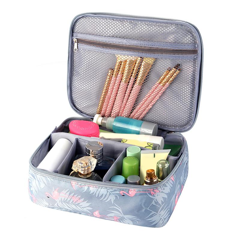 Travel Makeup Bag Organizer With Brush and Lipstick Pockets