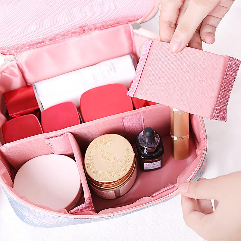 Travel Makeup Bag Organizer With Brush and Lipstick Pockets