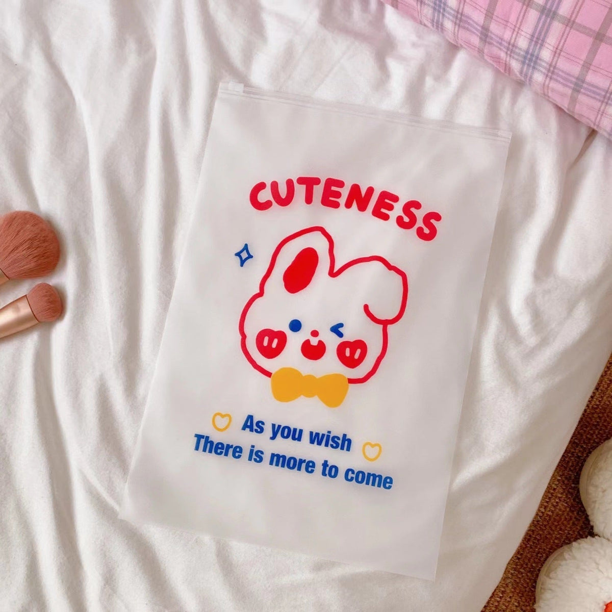 Kawaii Clear Travel Clothes Packing Bags, Zip Seal