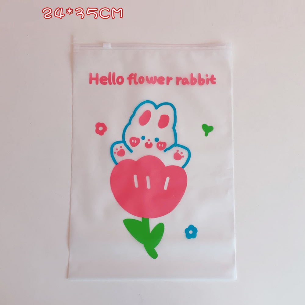 Kawaii Clear Travel Clothes Packing Bags, Zip Seal