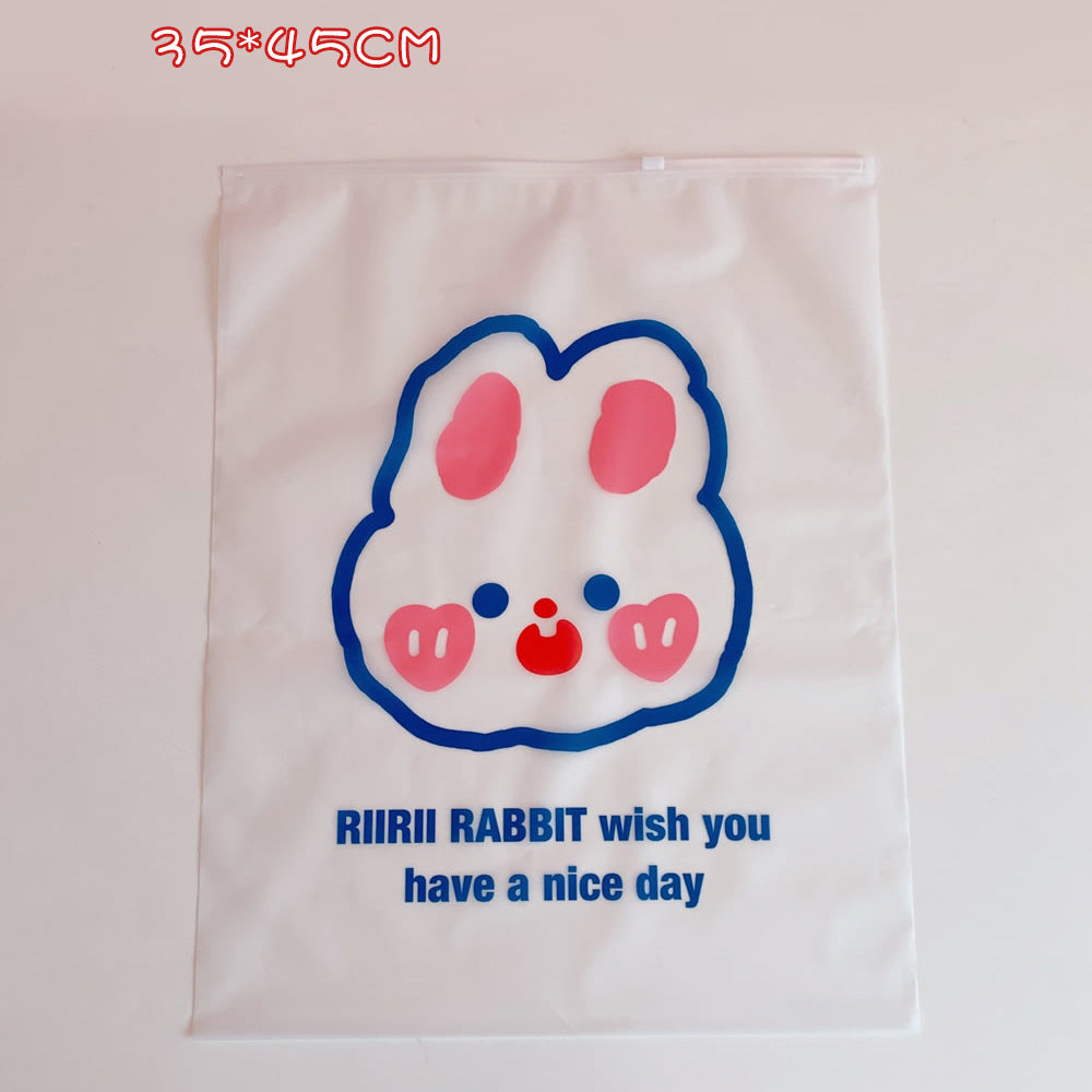 Kawaii Clear Travel Clothes Packing Bags, Zip Seal