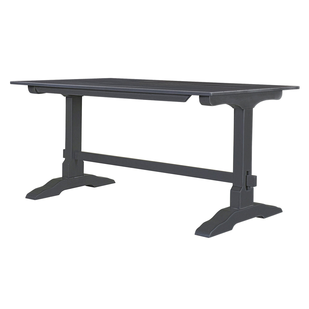 Gray Wood Dining Table Set with 2 Benches for 4 People