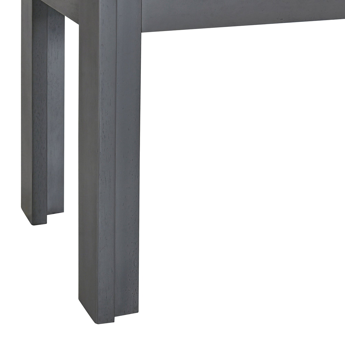 Gray Wood Dining Table Set with 2 Benches for 4 People