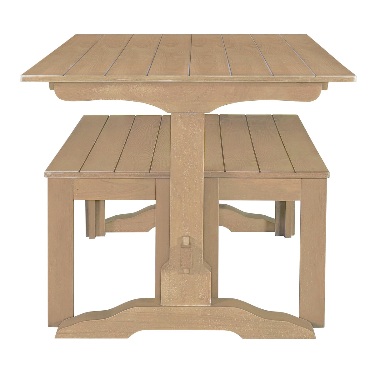 Retro Wood 3-Piece Dining Set for Four Guests