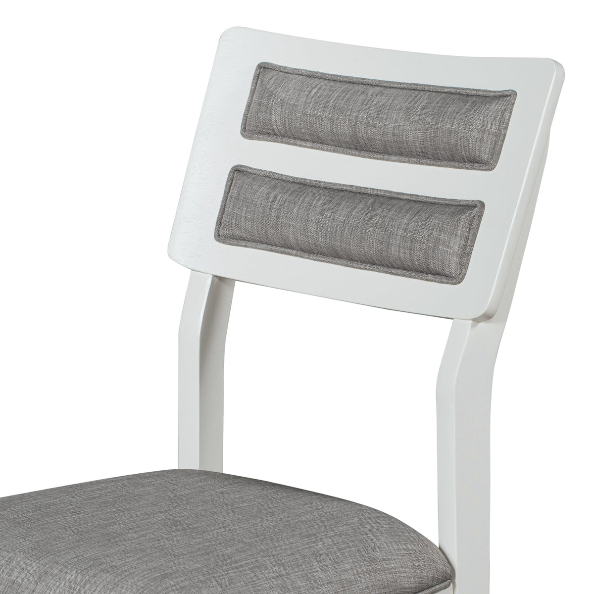 Dining Table Set with Bench, 6-Piece White and Gray