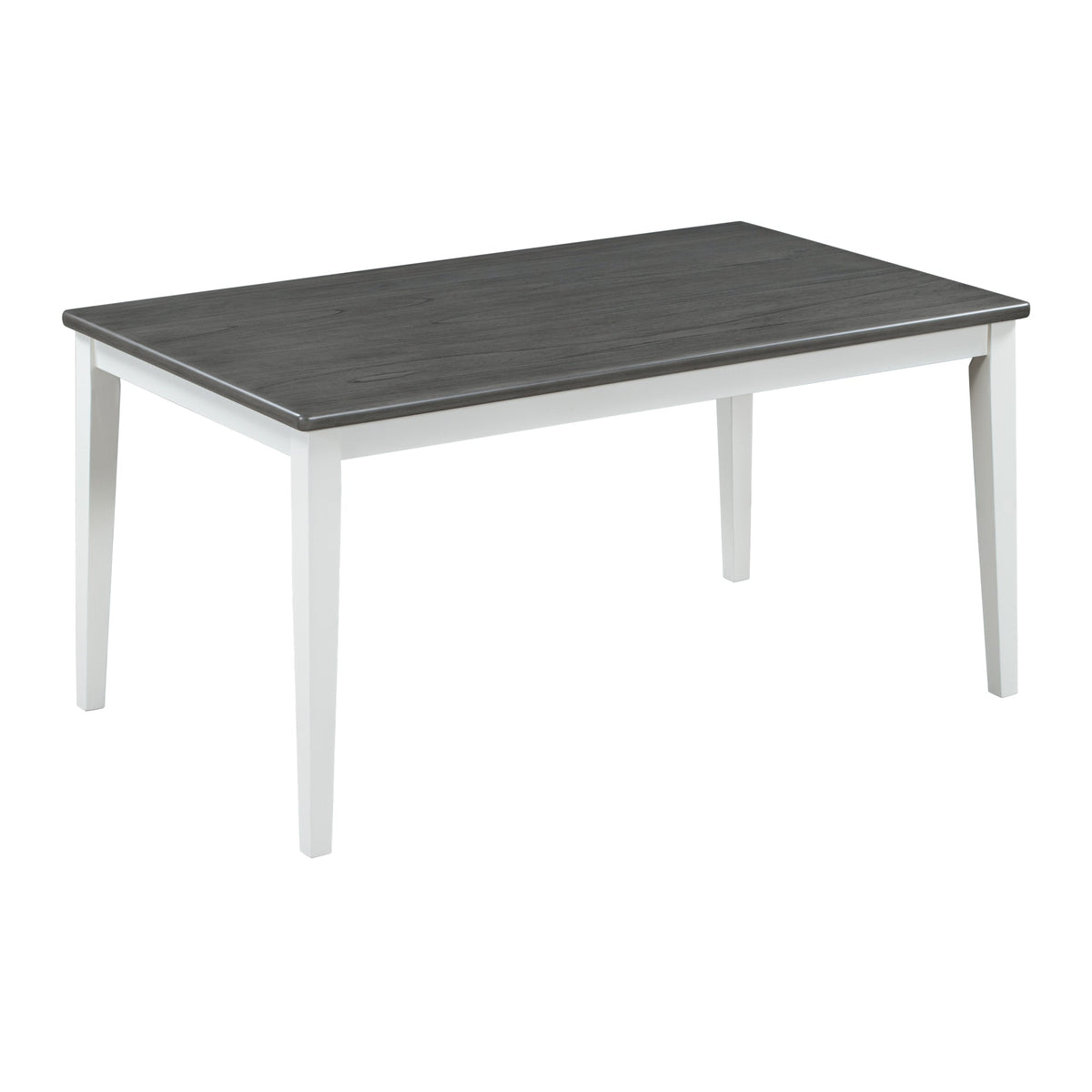 Dining Table Set with Bench, 6-Piece White and Gray