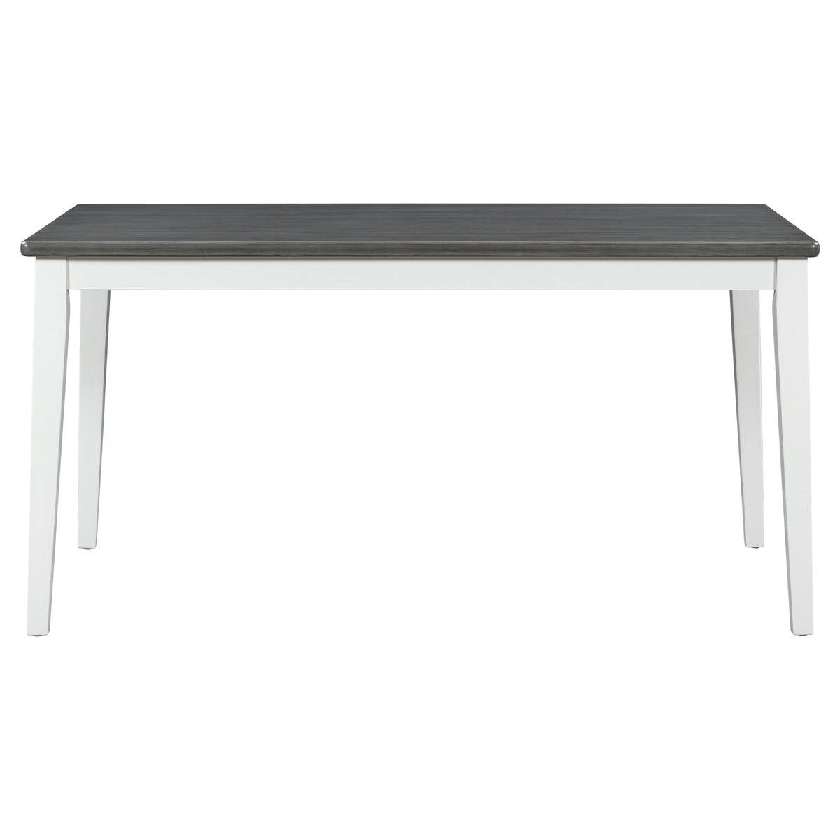 Dining Table Set with Bench, 6-Piece White and Gray