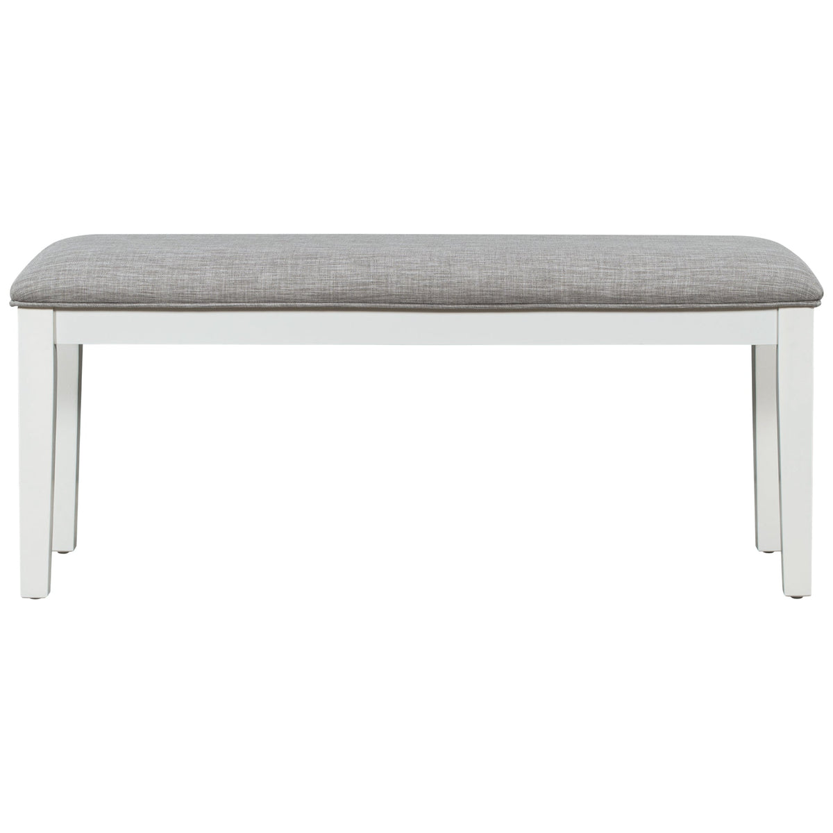 Dining Table Set with Bench, 6-Piece White and Gray