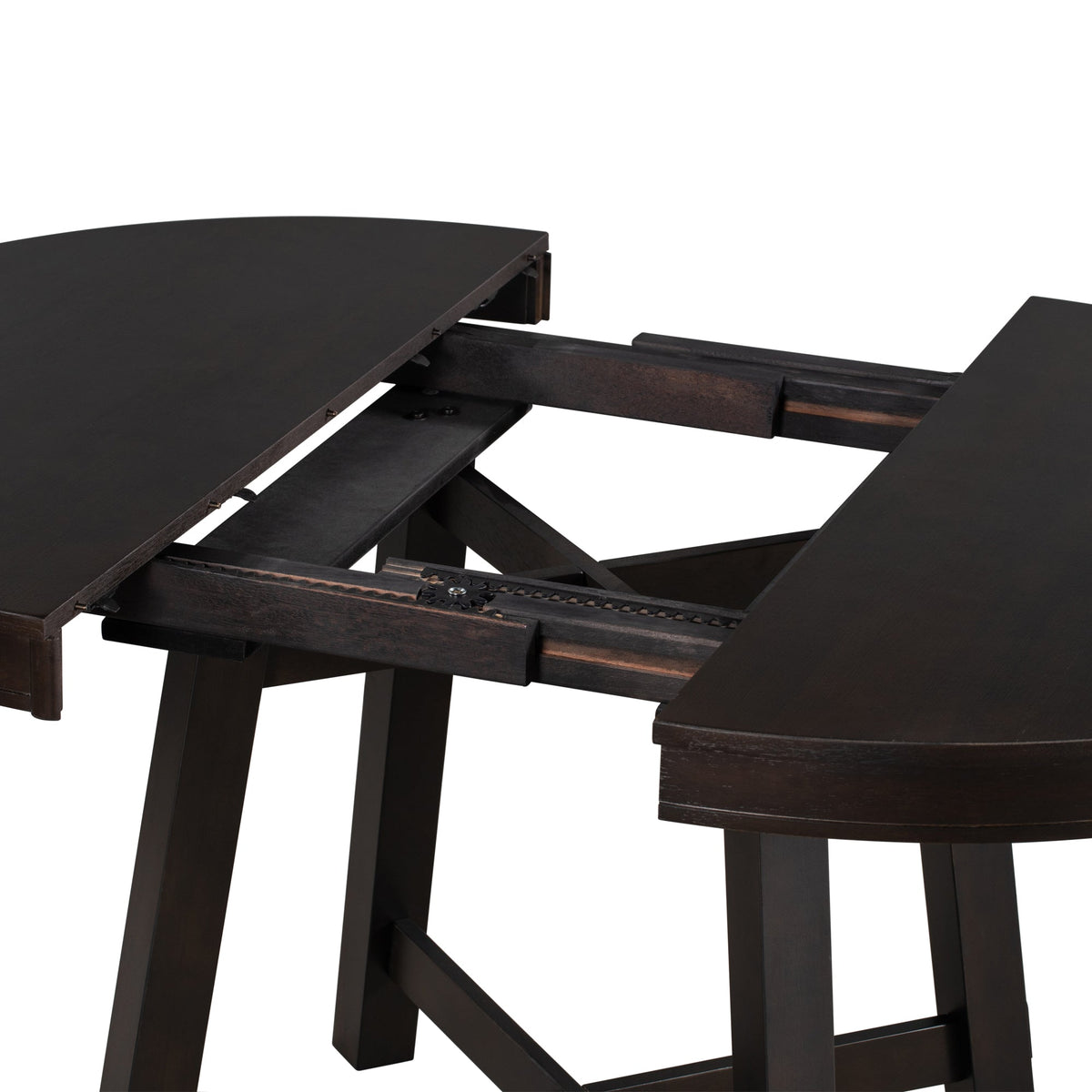 Round Extendable Farmhouse Dining Table, 42-58 Inch