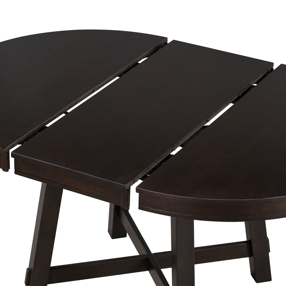 Round Extendable Farmhouse Dining Table, 42-58 Inch