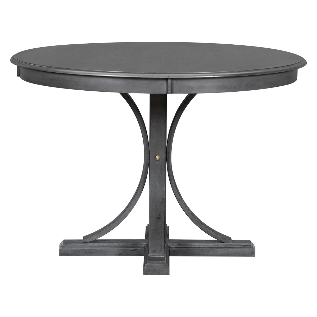 Round Dining Table Set with 4 Chairs, Dark Gray